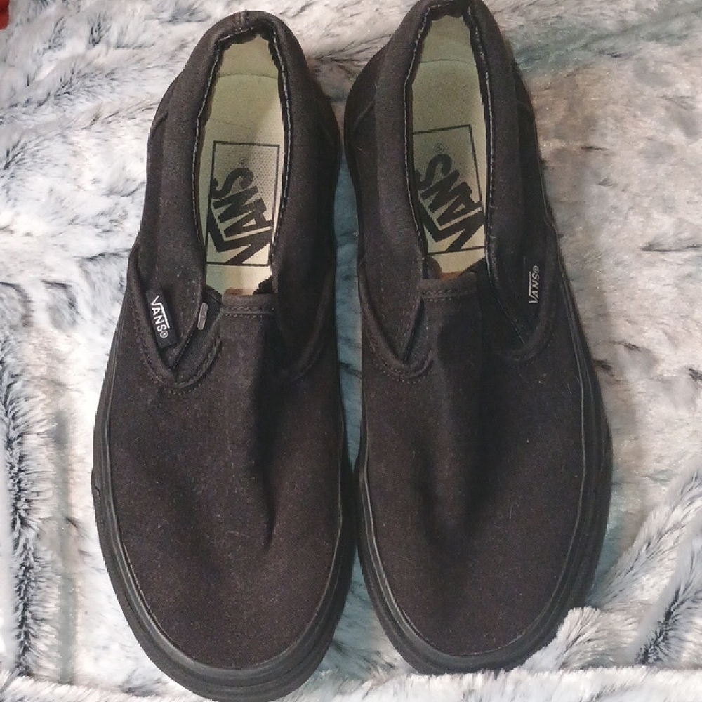 Vans Black Slip-On Sneakers Canvas Upper